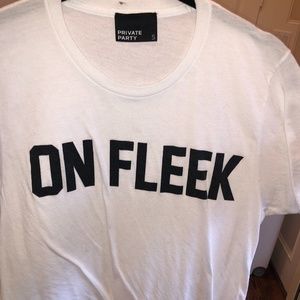 small "on fleek" tee